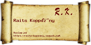 Raits Koppány névjegykártya